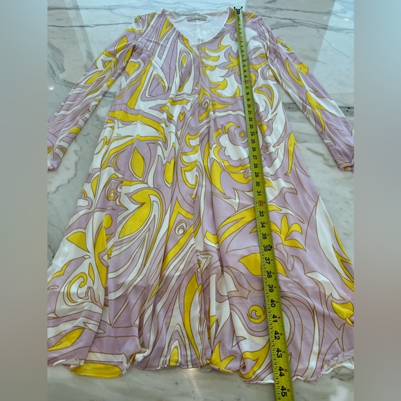 EMILIO PUCCI LAVENDER YELLOW VISCOSE DRESS MODEL 1EJH25 SIZE IT 40 / US 6 - Picture 14 of 17
